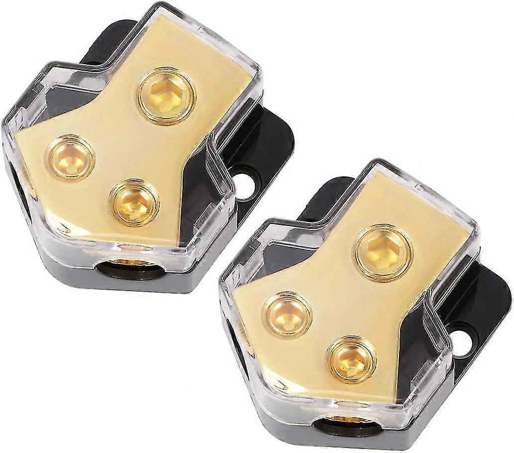 2ways Power Distribution Block 2 Gauge In 4 Gauge Out Power Ground Distributor