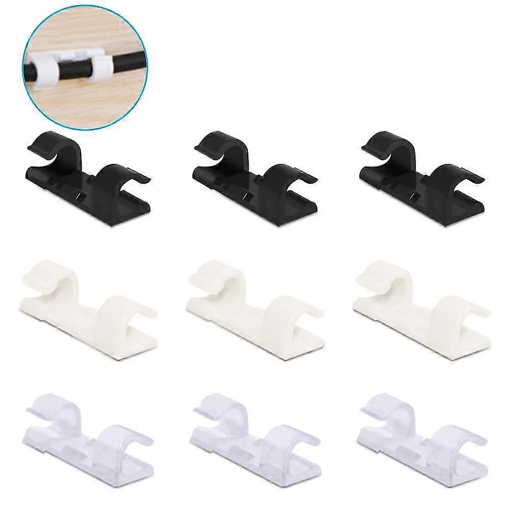 Pc Heilwiy Of 120 Plastic Cable Clips With Tape, For Organizing Cables At Home