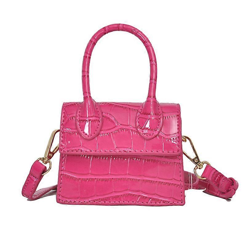 Women's Mini Wallet, Crocodile Pattern Mini Bag, Small Pink