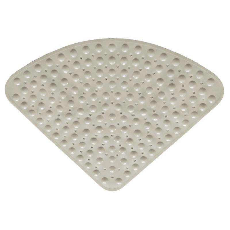 Sector Rubber Corner Shower Mat, Antibacterial Mat with Suction Cups, Khaki 54x54cm
