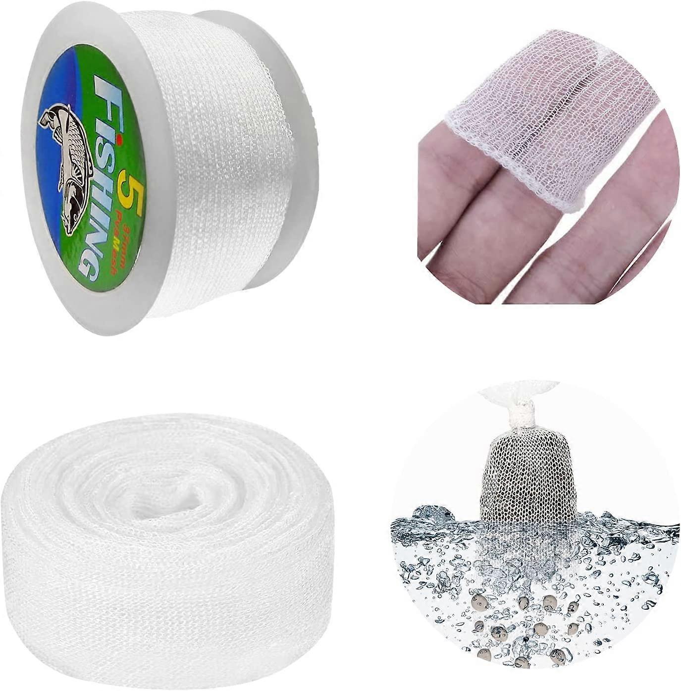 PVA Mesh Refill Carp Fishing Bait Bag Kit, Water Soluble Bait Mesh Fishing Net Bags, 37mm x 5m