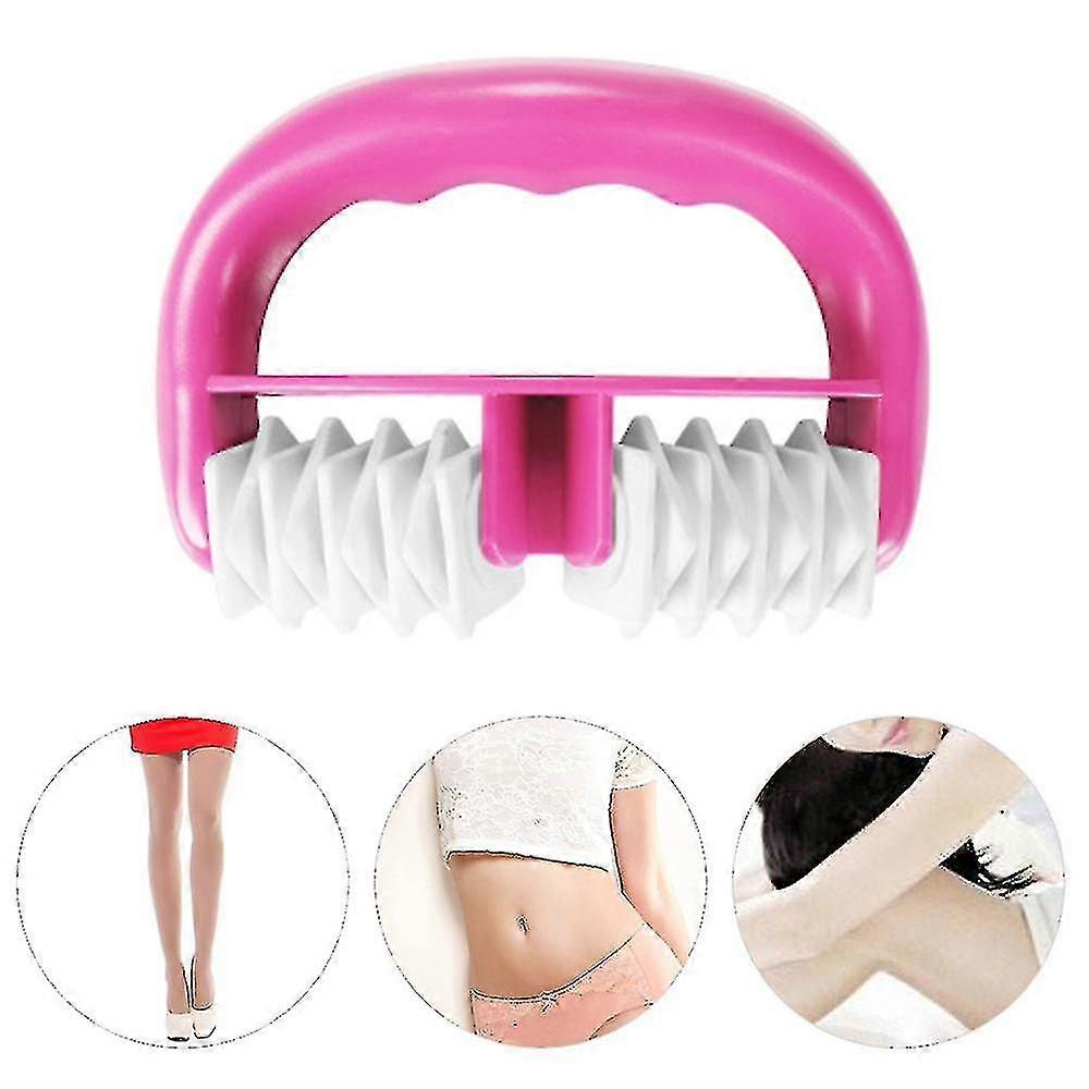 Plastic Handle 2 Wheels Muscle Massage Roller Massager Cellulite Roller