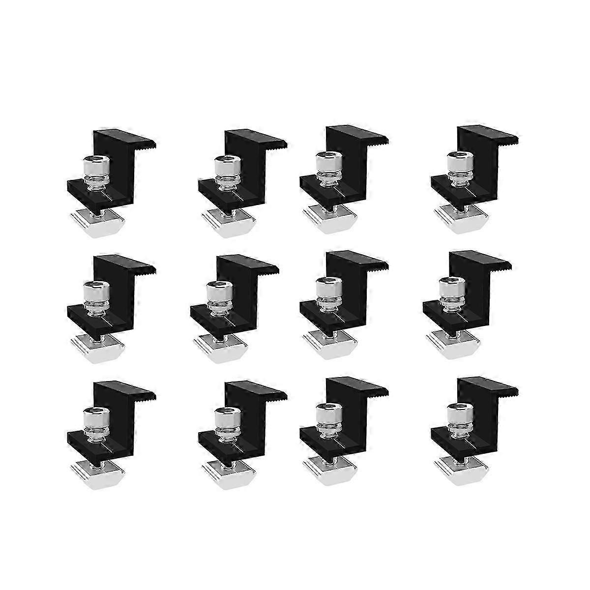 12 Pack Solar Module Holder End Clamp, End Clamp for Mounting Solar Panel, Side Clamp for PV Solar
