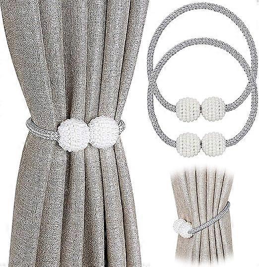 Set of 2 magnetic tiebacks for small, thin or transparent curtains Curtain tieback: gray