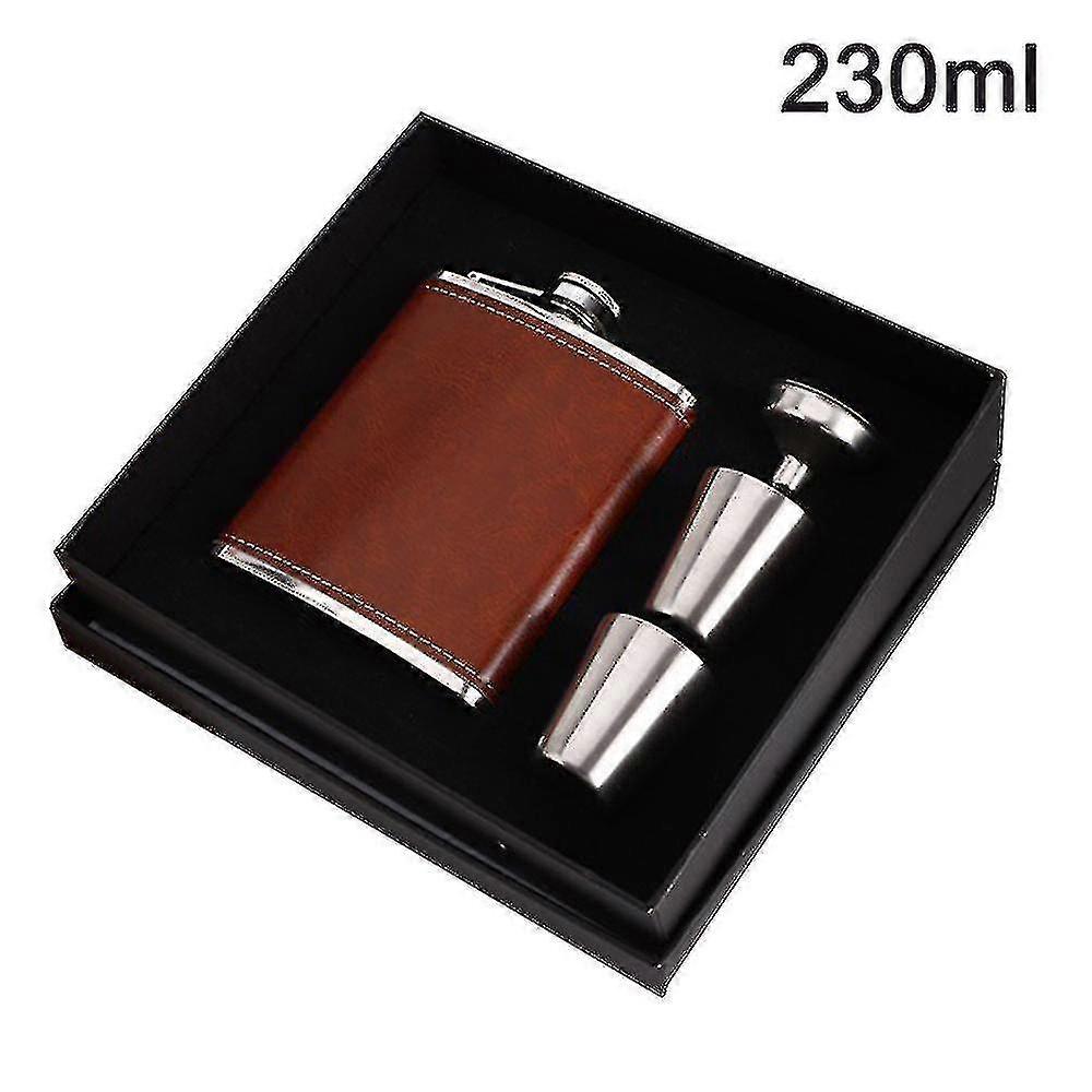 Hip Flasks Compatible With Liquor Compatible With Men With Leather Cover,8 Oz Flask Set, Stainless Steel Hip Flasks Compatible With Liquor Wit