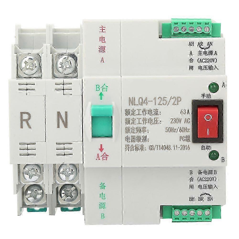 AC 230V 2P 63/80/100A Dual Power Automatic Transfer Toggle Switch(63A)