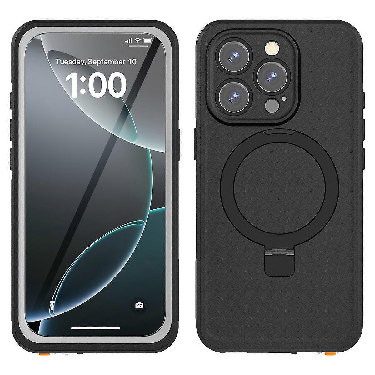 REDPEPPER IP68 Waterproof Case For iPhone 16 Pro Phone Back Cover Kickstand Compatible with MagSafe