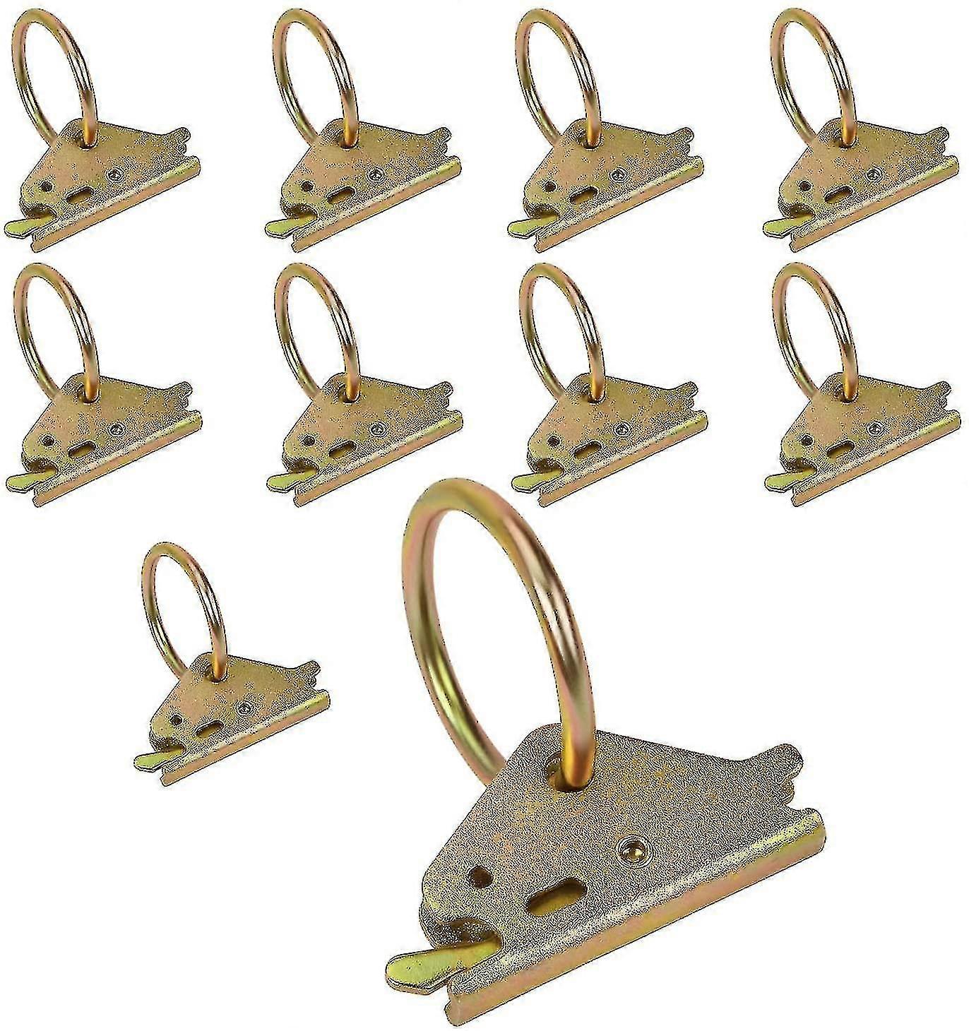 10pcsスチールEトラックOリングタイダウンアンカー、密閉された安全な貨物/