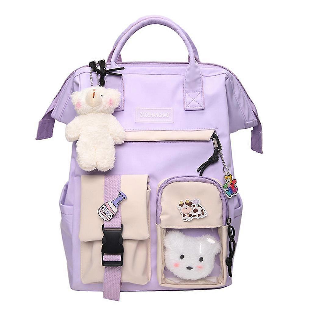School Bags Capacity Cute Anti-Theft Compartment for Outdoor Student purple