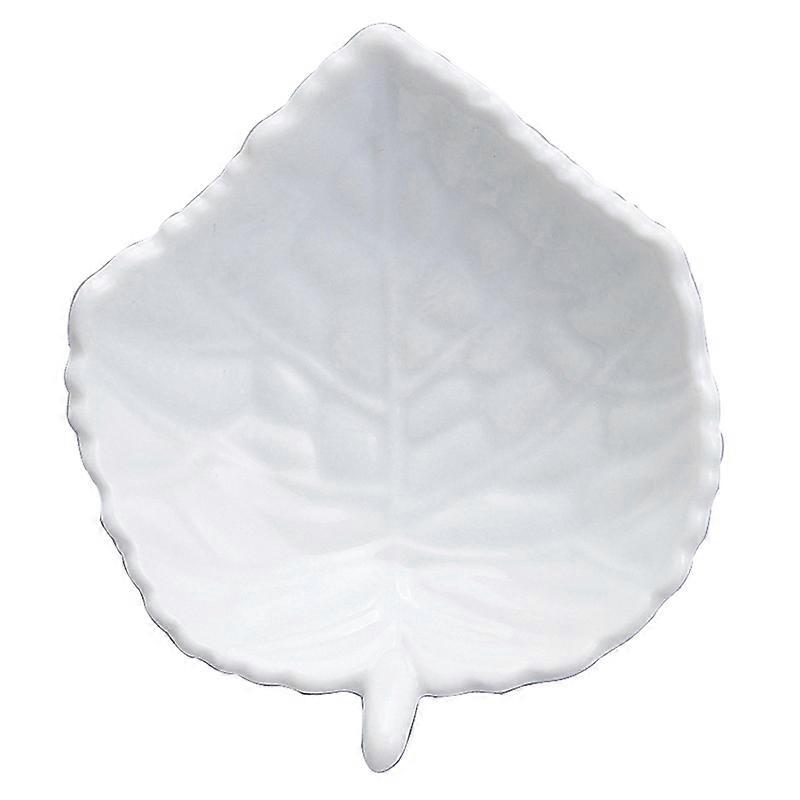 Leaf-Shaped Tea dish dish, 3.75 inch, Fine White Porcelain