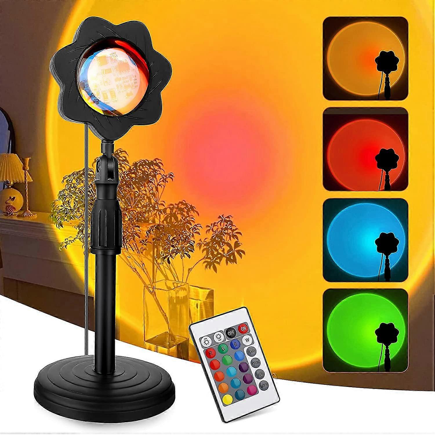 sunset lamp, 16 modes sunset lamp with remote control, rainbow projection lamp usb led projector lam