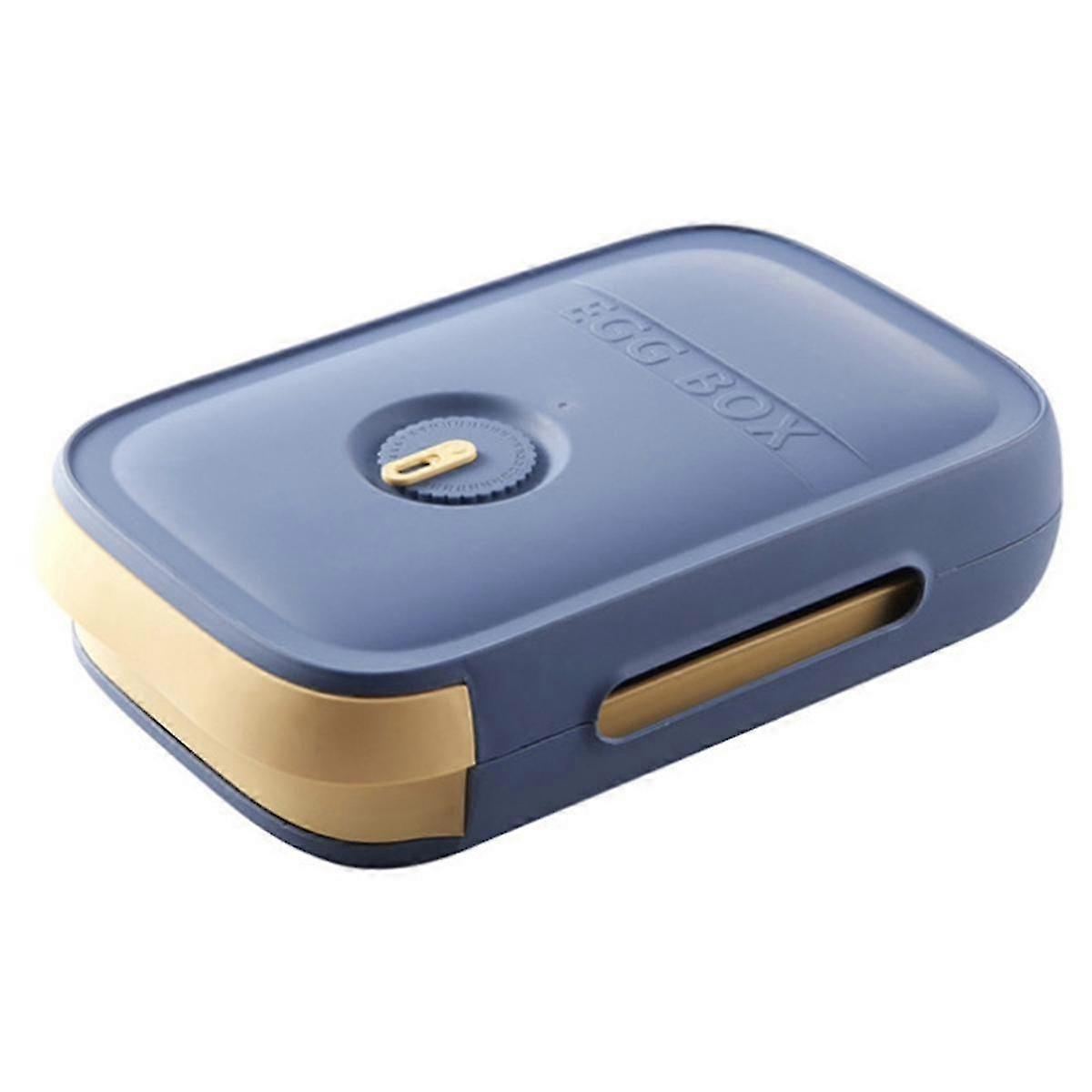 Drawer Type Refrigerator Egg Storage Box, With Date Reminder,stackable Plastic Egg Tray For Kitchen Storage Tool(blue)