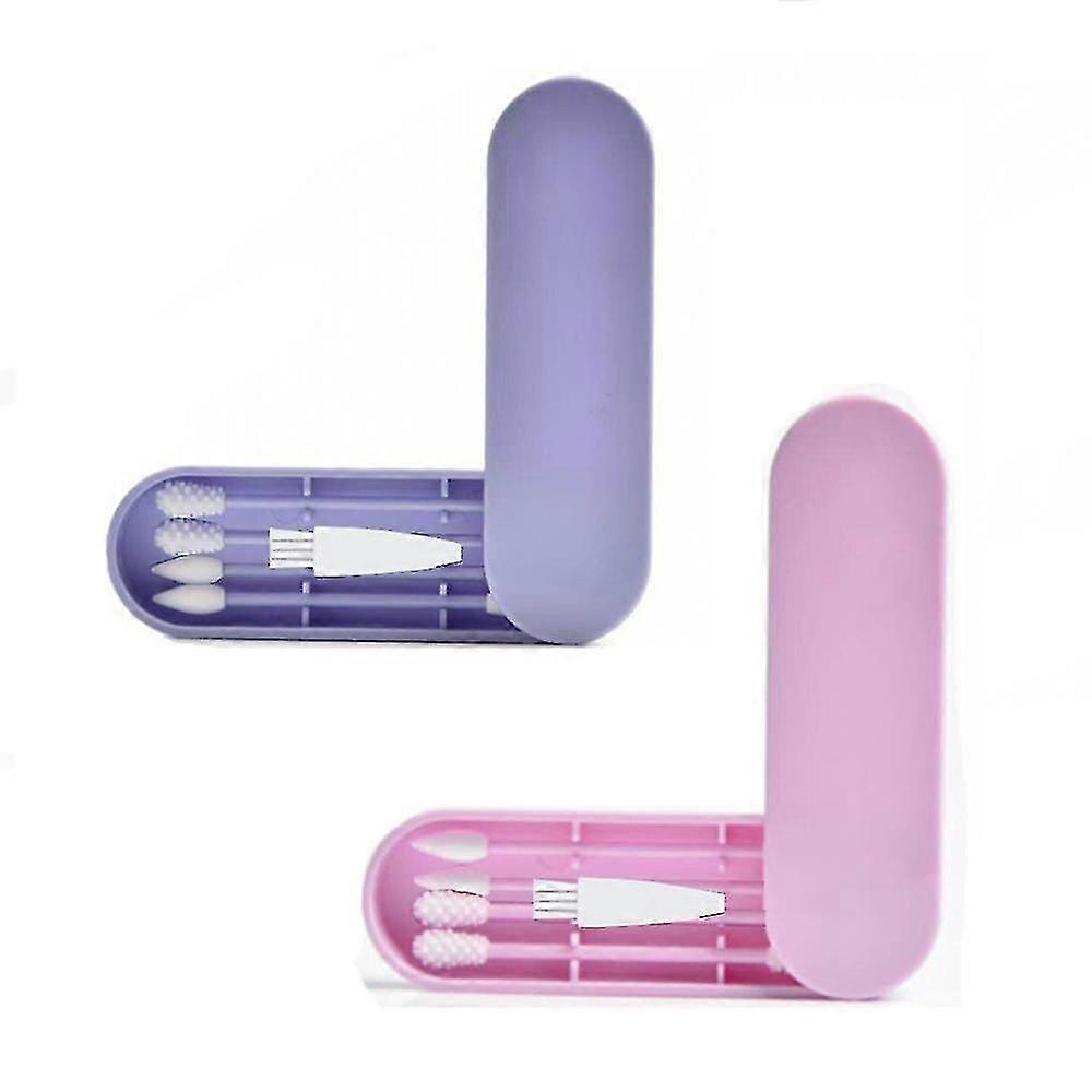 Double ended silicone cotton swabs with carrying case