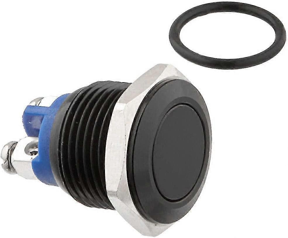 16mm Momentary Push Button Switches Spst 1no Car Industrial Switch- Black Shell