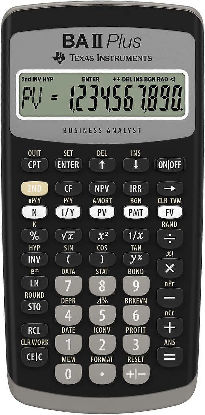 Calculadora financiera de Texas Instruments BA II Plus, Negro
