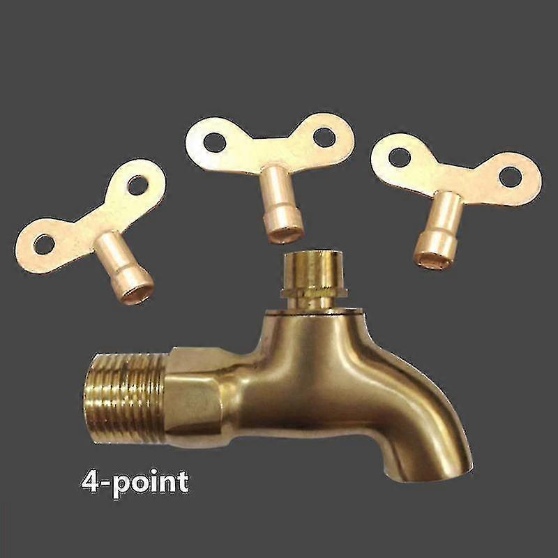 Outdoor Washing Machine Faucet With Lock Key Anti-theft 4-point Faucet With All Copper Valve Core And All Copper Valve Body