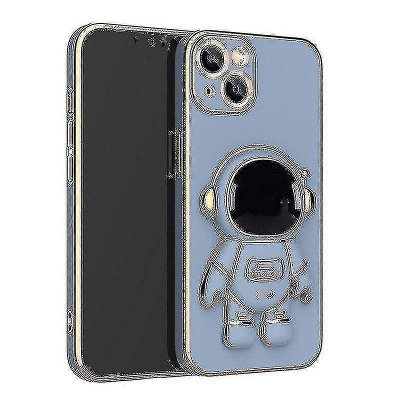 Cute Astronaut Stand Phone Case For 13 12 Pro Max Plating Silicone Cover