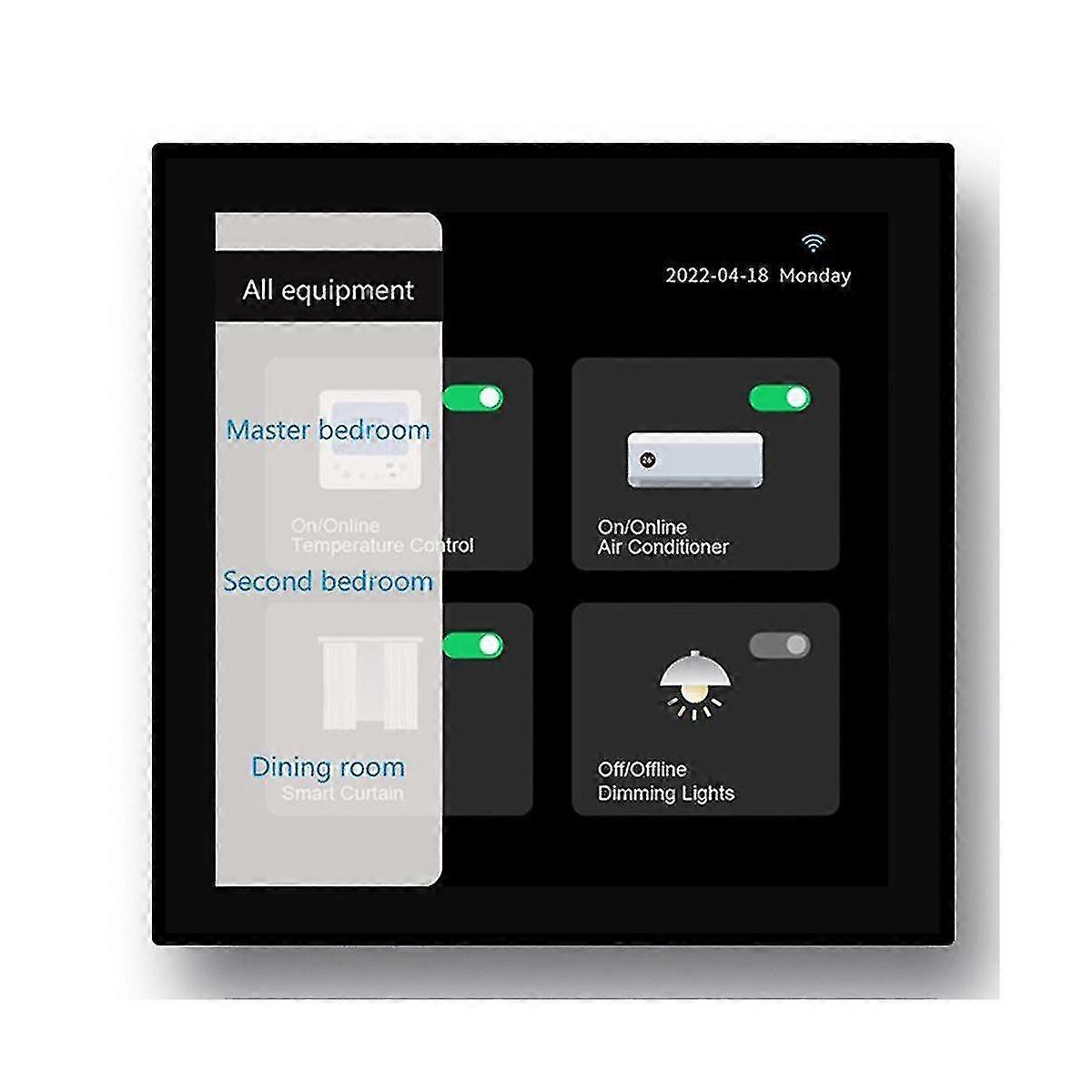 Tuya Smart Home Multiple Zigbee Smart Home Control Panel 4 Inch Switch Panel In-wall Touchscreen Control For Home-eu plug