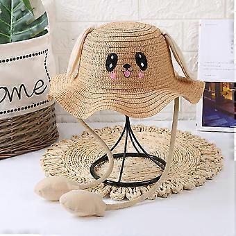 Kids Baby Bunny Hat with Moving Ears Rabbit Straw Hat Jumping Ear