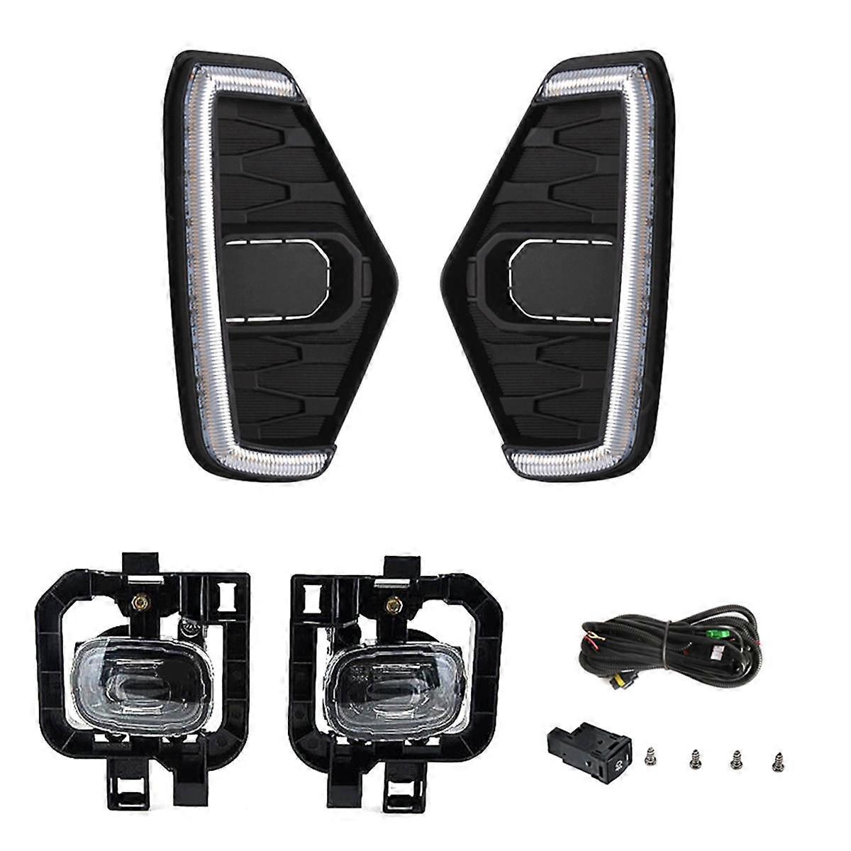 12V LED Fog Lamp DRL Daytime Running Light for Navara NP300 Frontier 2020-2022 White & Yellow Turn