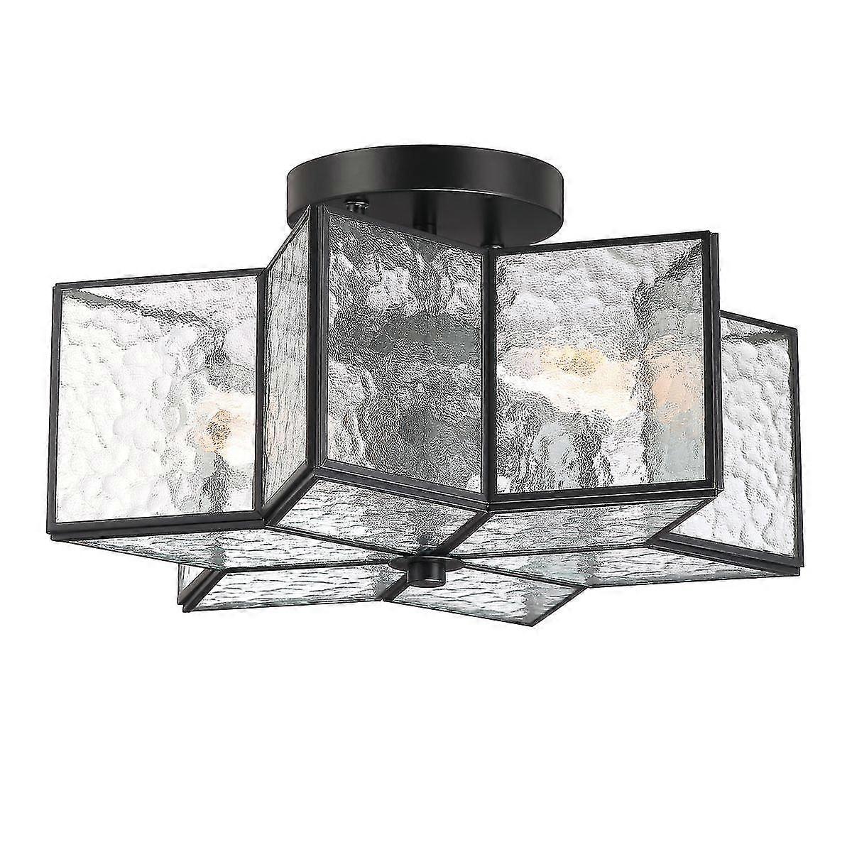 2 - Light 41cm Unique Statement Star Semi Flush Mount