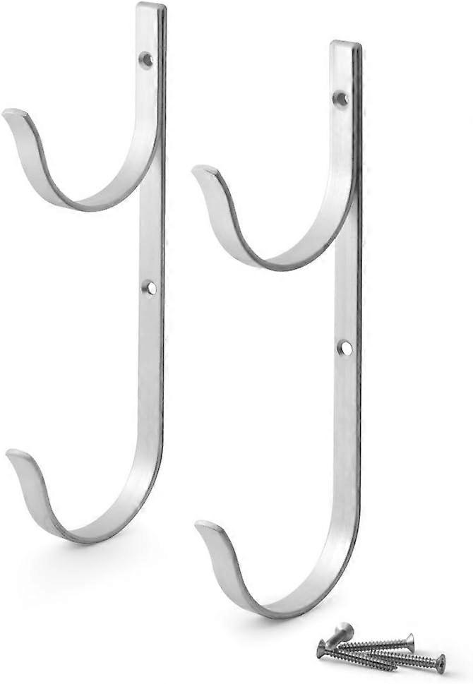 Pool Pole Hanger Premium 2pc Aluminium Holder Set, Ιδανικά άγκιστρα για τηλεσκοπικούς στύλους, skimmers, τσουγκράνες φύλλων, δίχτυα, βούρτσες, σωλήνα κενού, εργαλεία κήπου και