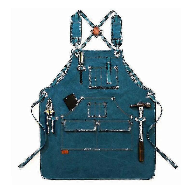 Gardening Kitchen Apron Children's Canvas Apron Blue