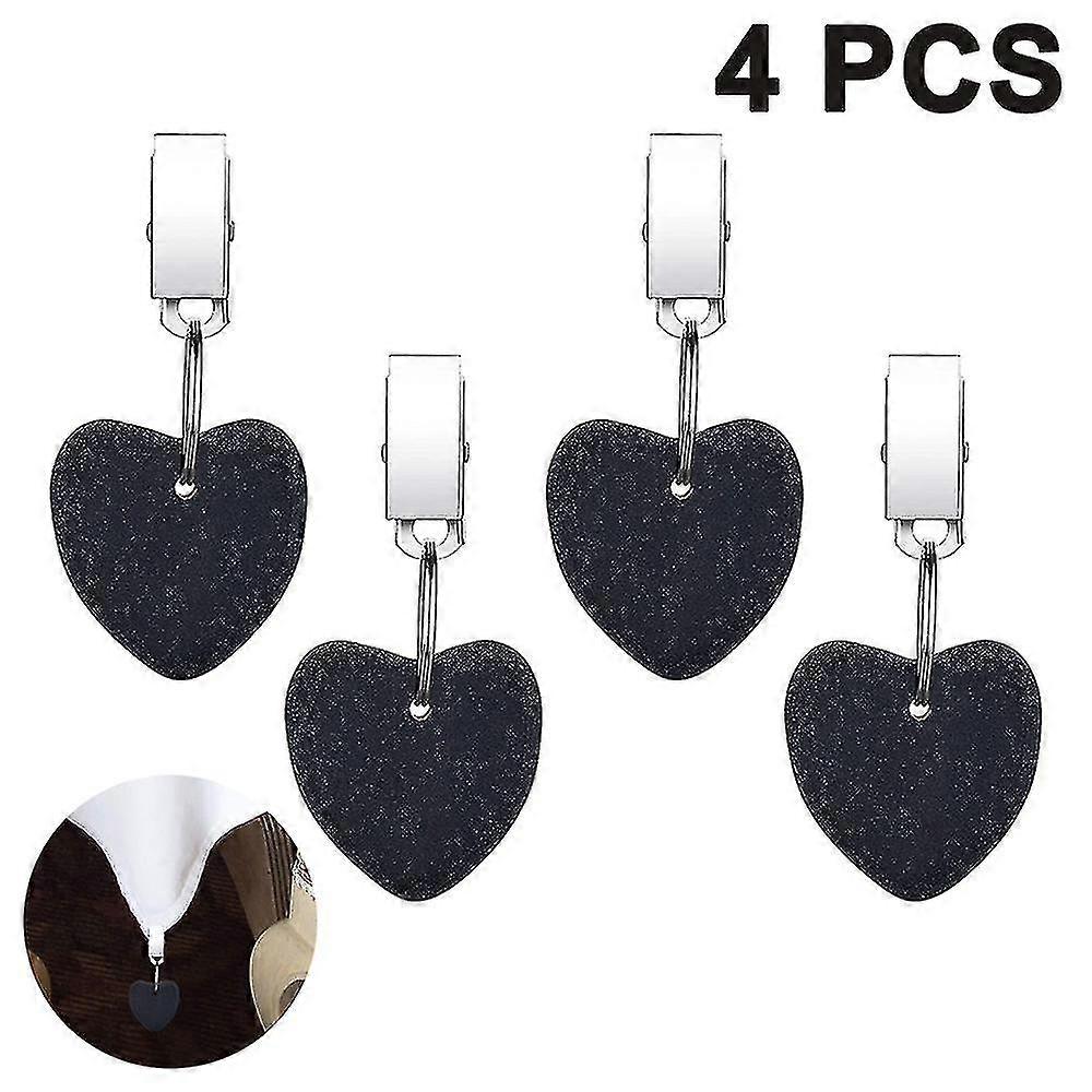 4 Packs Tablecloth Weights Hangers Heart Shape Table Cloth Clips