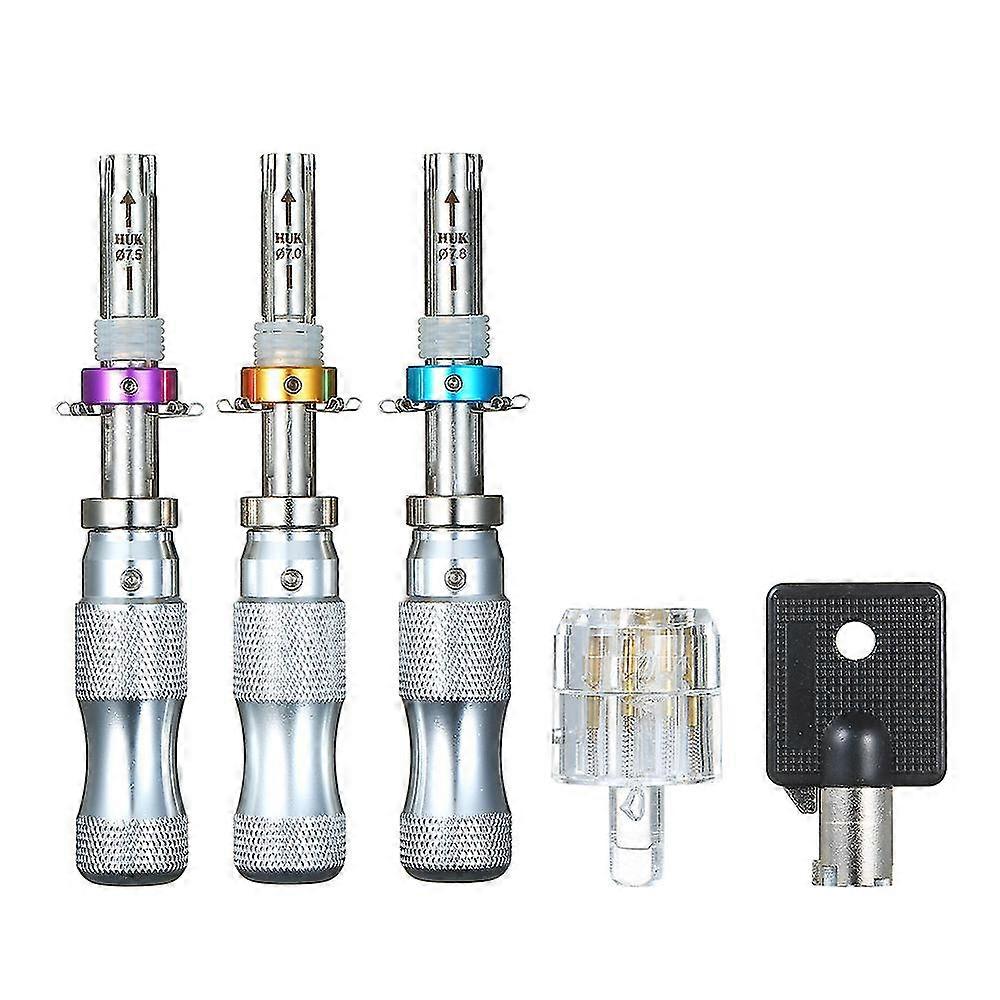 Tubular Lock Pick Set With Transparent Lock Practice Locksmith Tools