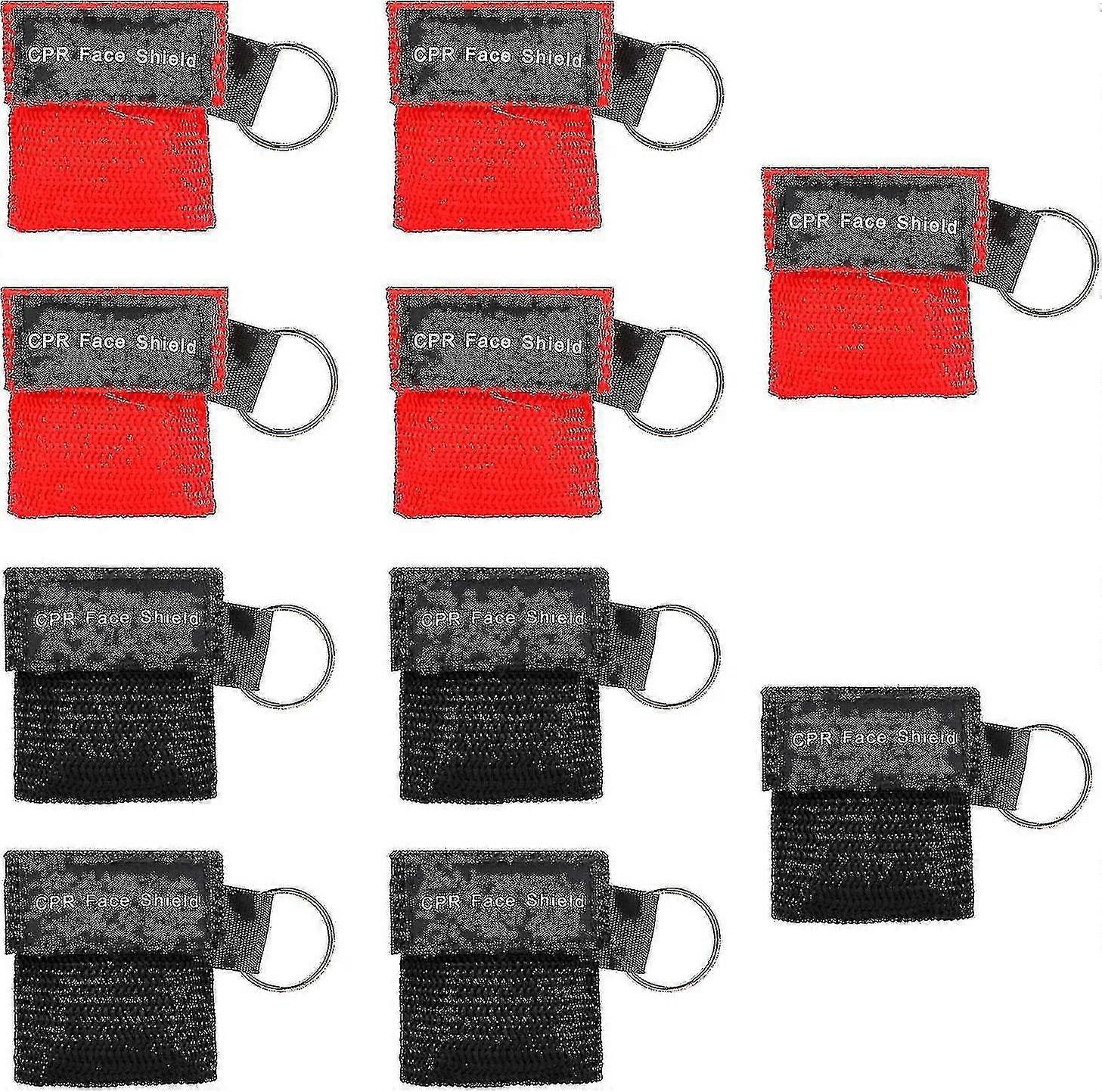 10pcs Cpr Mask Keychain Rescue Emergency Kit With One Way Bottle Breathing Barrier For First Aid Or Aed Training
