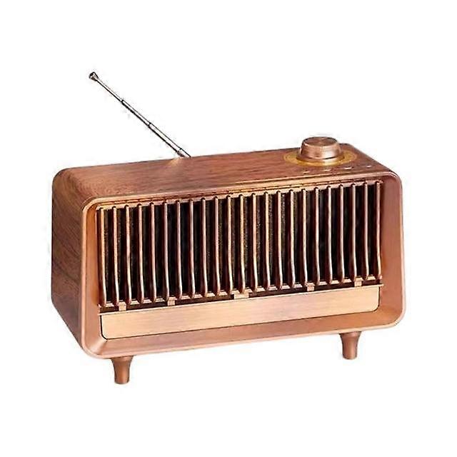 Retro Wood Blutooth Radio with Builtin Speakers, Elegant & Vintage Design Rotary AM/FM Tuning Dial Home Table Decoration