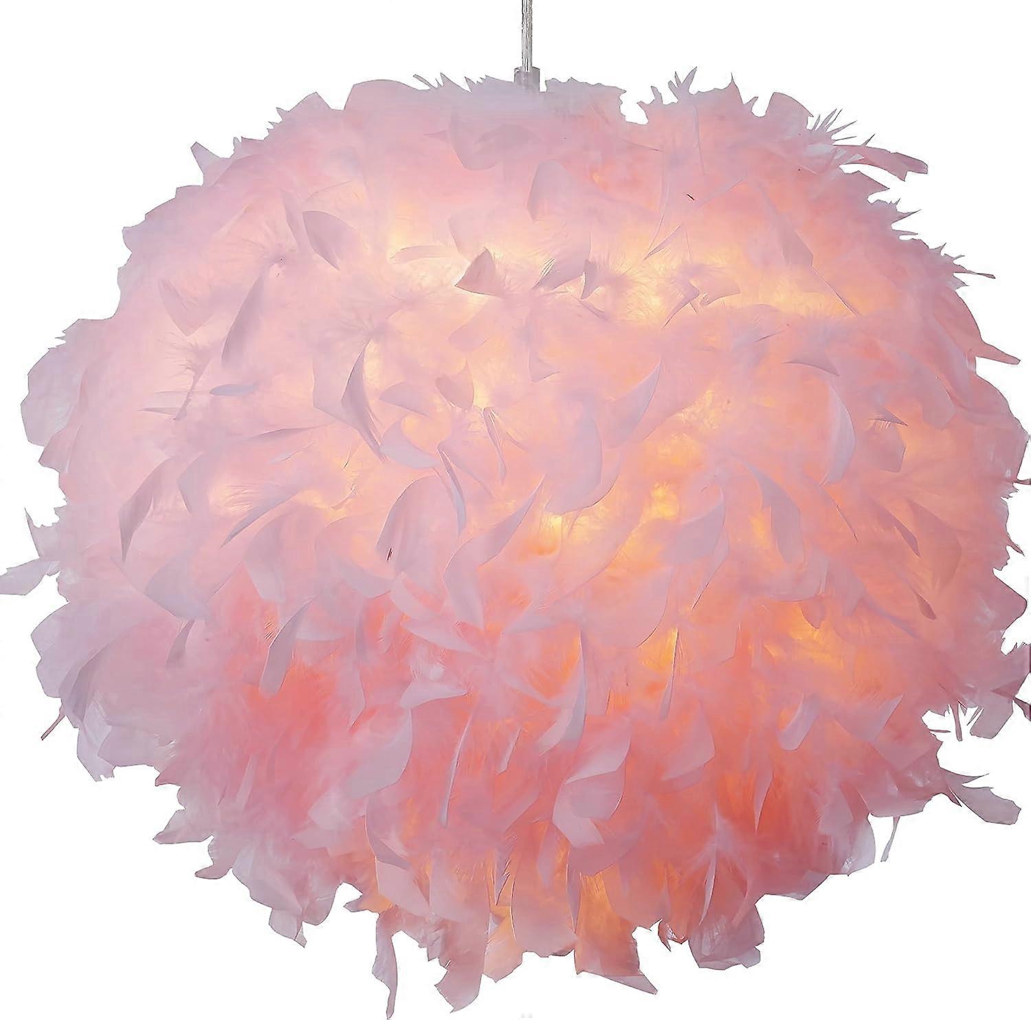 Feather Light Shade Lampeskjermer for Pendel Taklampe, Bordlampe, Gulvlampe (rosa)
