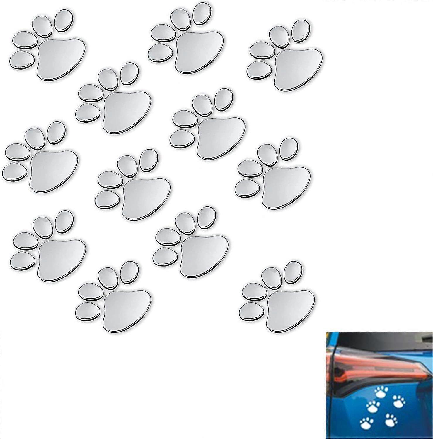 12 Pack Car Stickers (Silver)