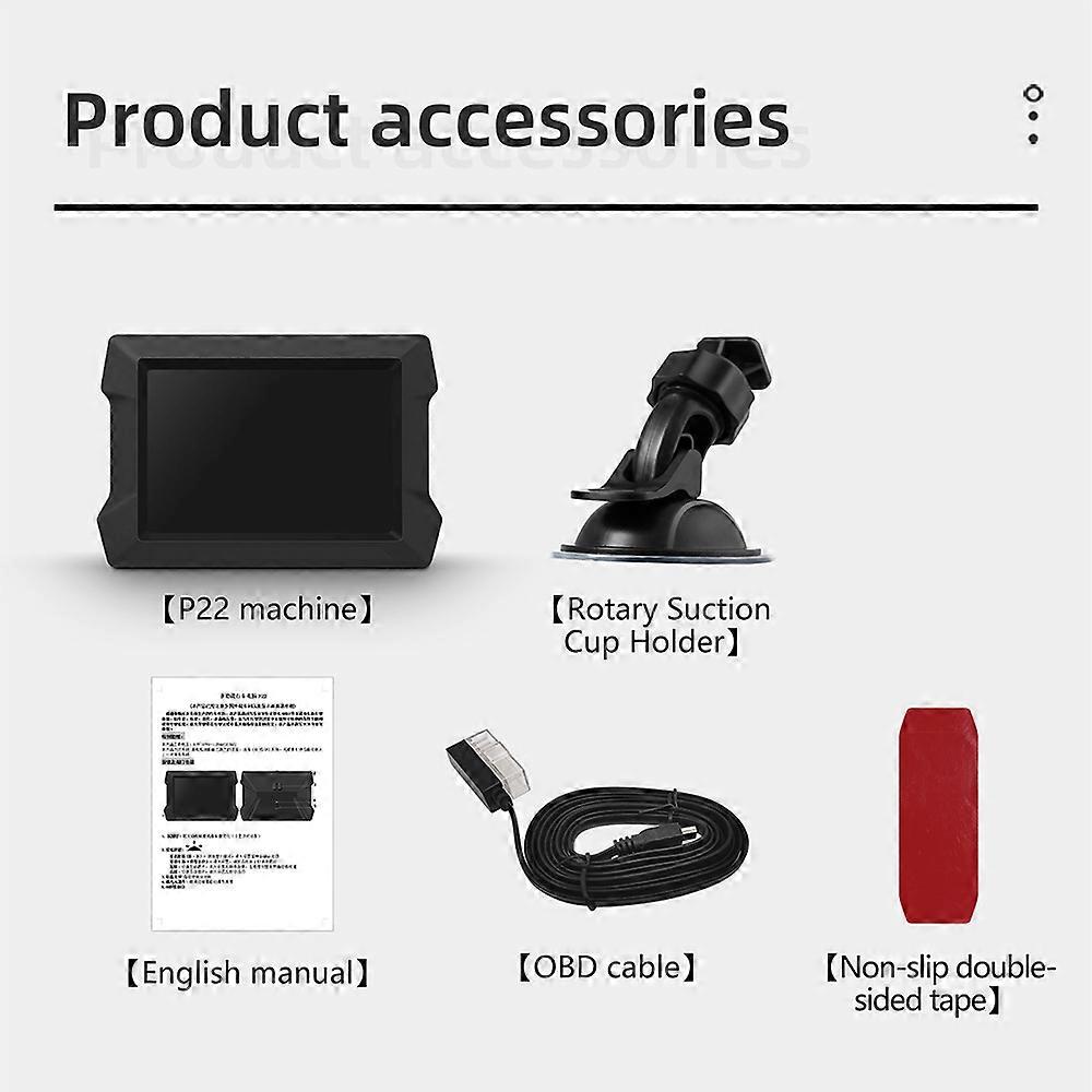 P22 HUD Offroad Vehicles Head Up Display Digital Clock Slope Meter GPS Speedometer OBD2 Diagnostic Tools Car Instrument Cluster