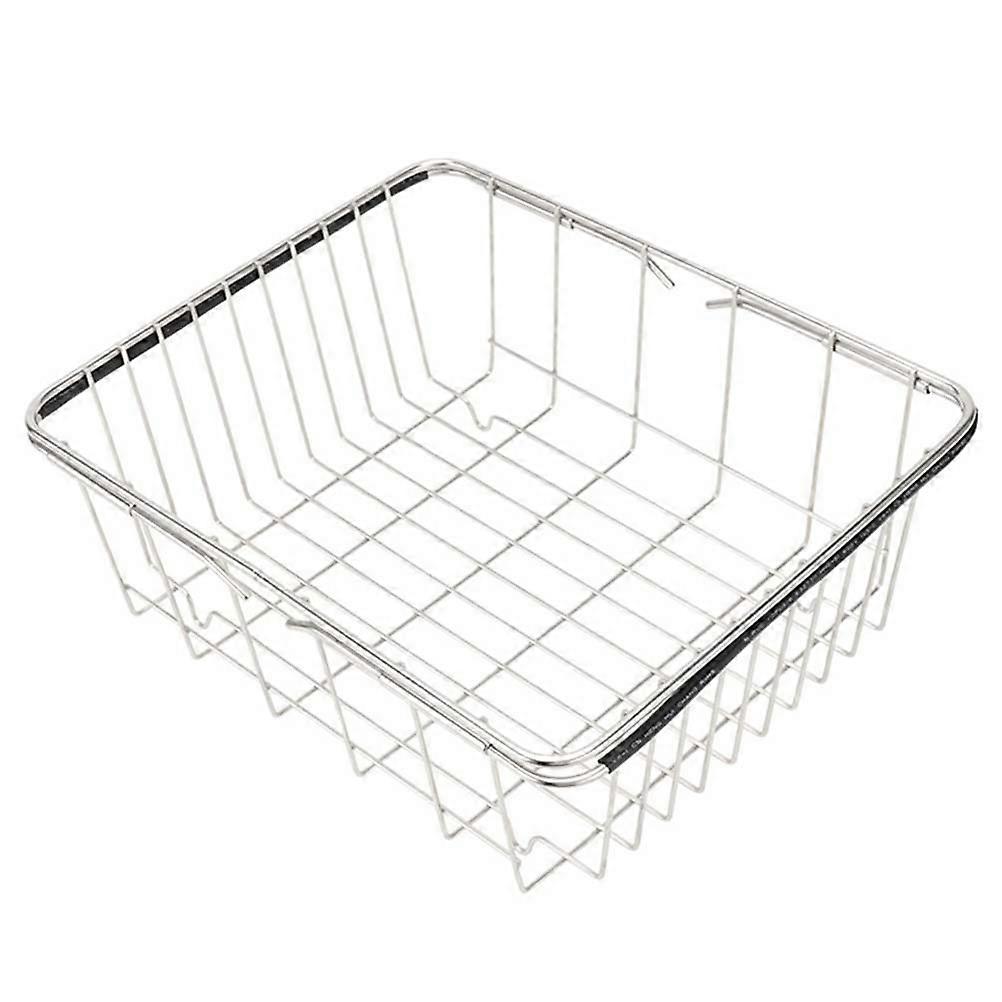 Stainless Steel Sink Drain Basket Expandable Dish Drying Rack Rustproof Dish Drainer Kitchen Utensil Flat Net