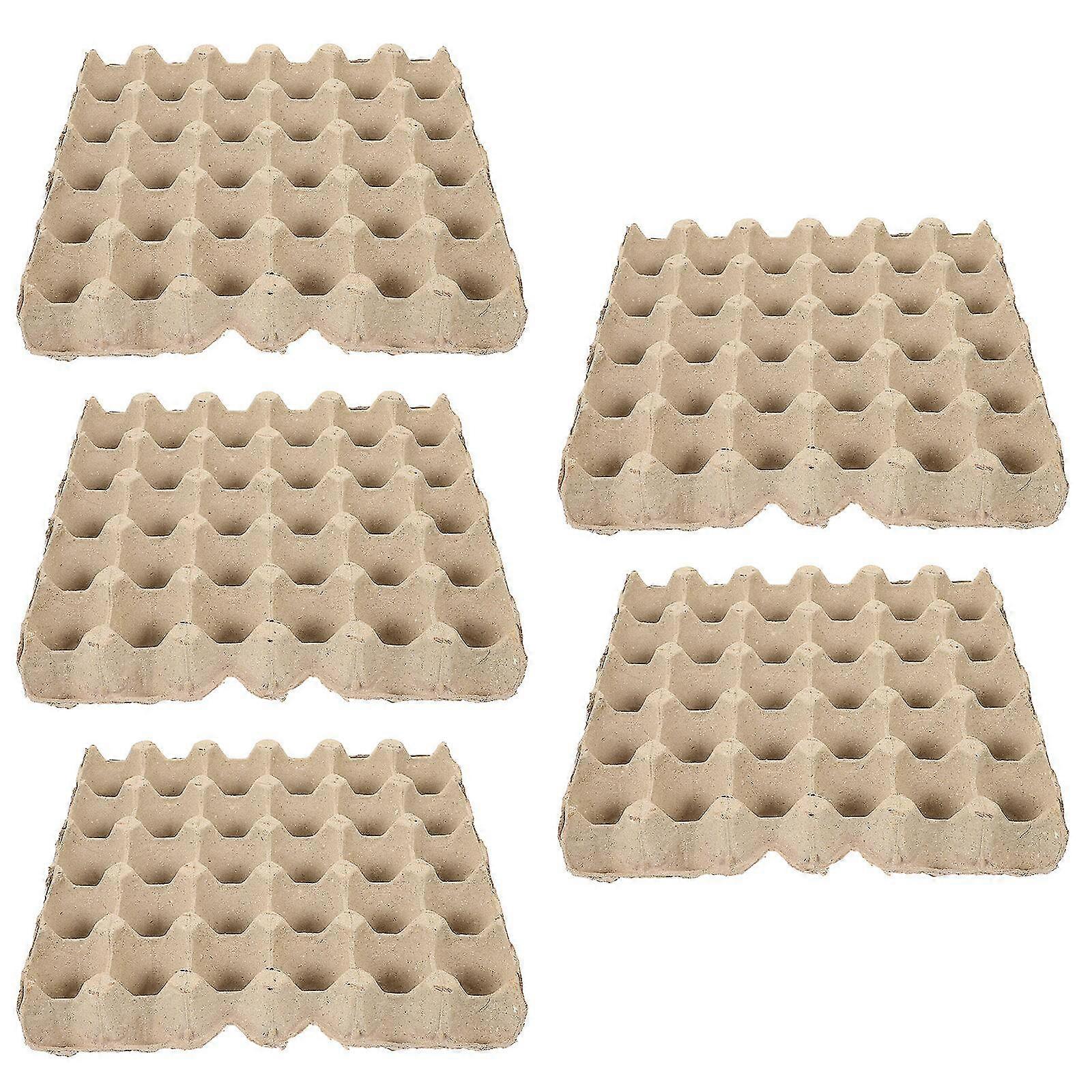 5pcs Egg Flats Paper Pulp Egg Carton Empty Egg Tray 30-count Reusable Protective Egg Case