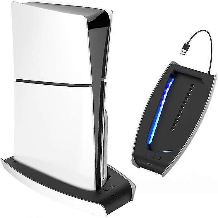 For Ps5 Slim Controller Base With Rgb Light, Multi-functional Cooling Base Stand Holder For Ps5 Slim Accessories Vertical Base
