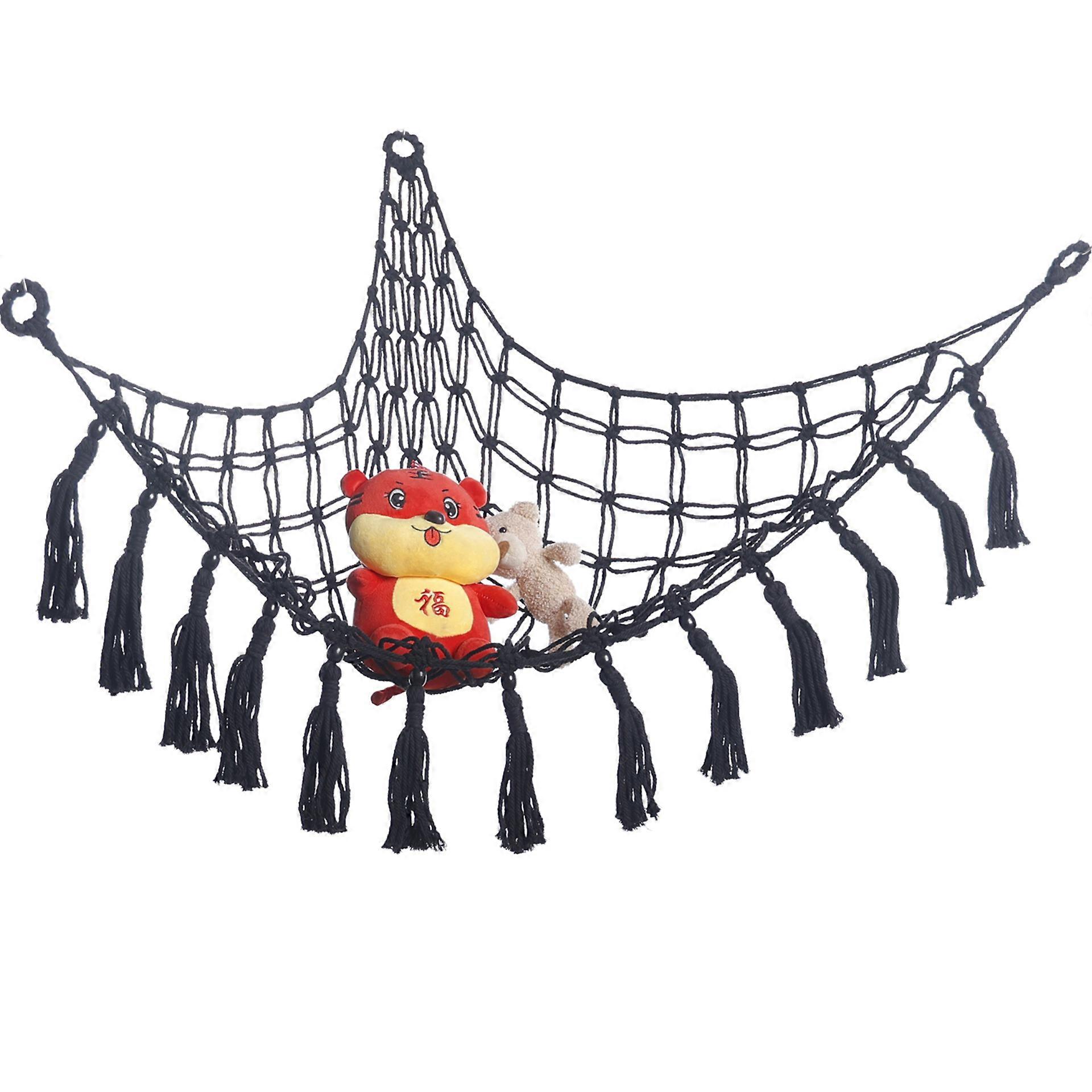 Children's triangle wall toy net pocket plush toy cotton rope hand-woven lace hammock hanging storage hammock
