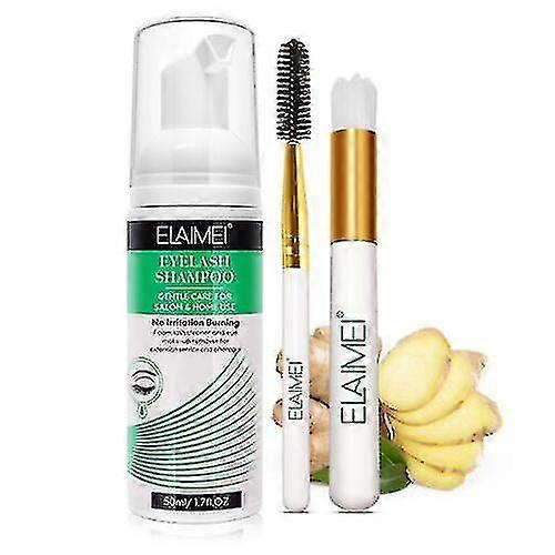 Nettoyant Moussant pour Cils Démaquillant pour Cils avec Brosse à Cils 50ml