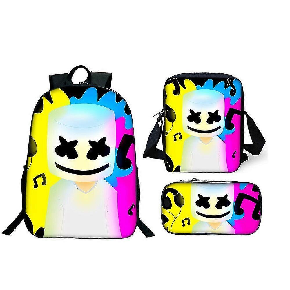 دي جي مارشميلو حقيبة مدرسية السفر حقيبة الظهر حقيبة الكتف قلم رصاص حالة هدية للأطفال الطلاب