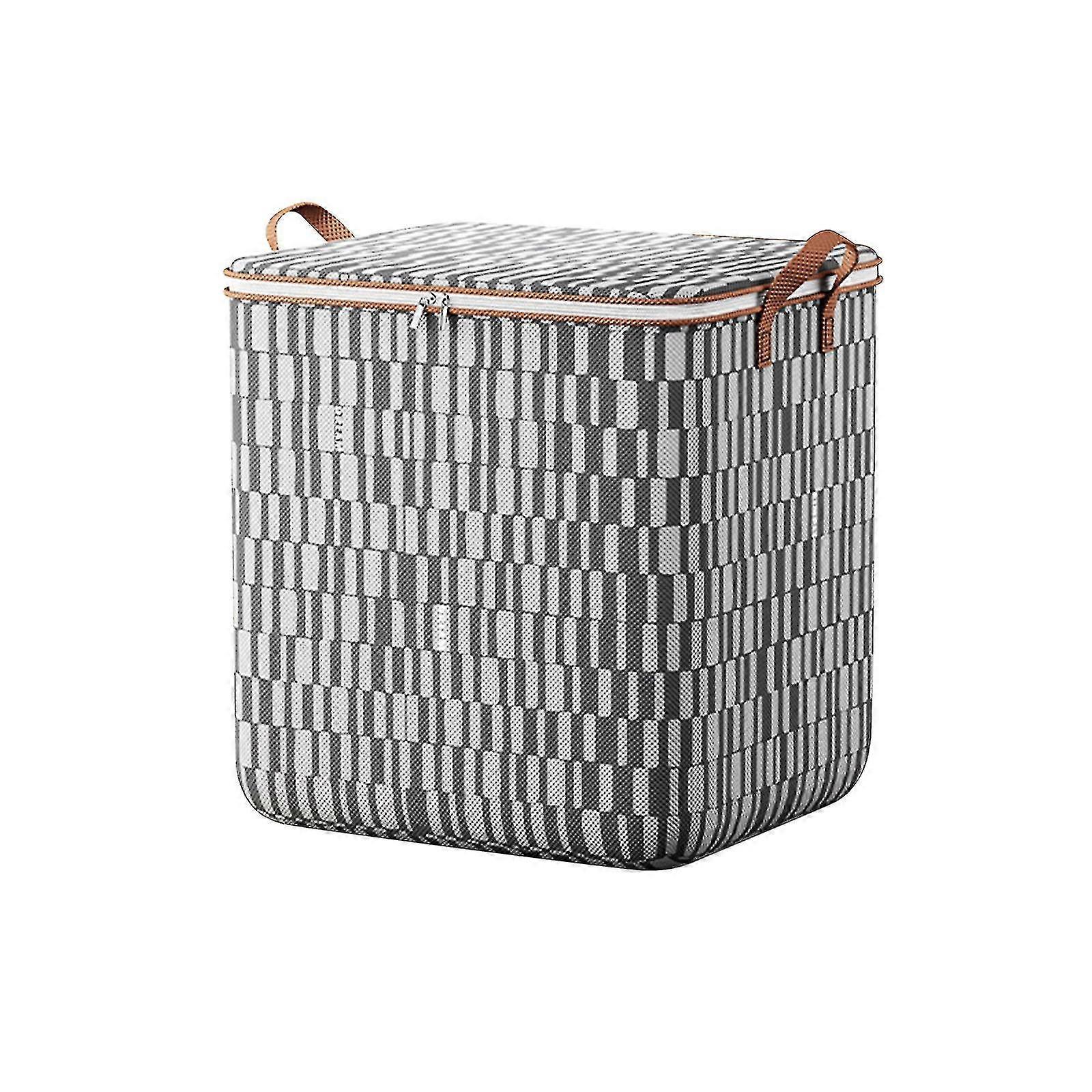 Large Storage Bag With Lid Foldable Clothes Boxes,double Zipper Wardrobe Organizer Storage Box