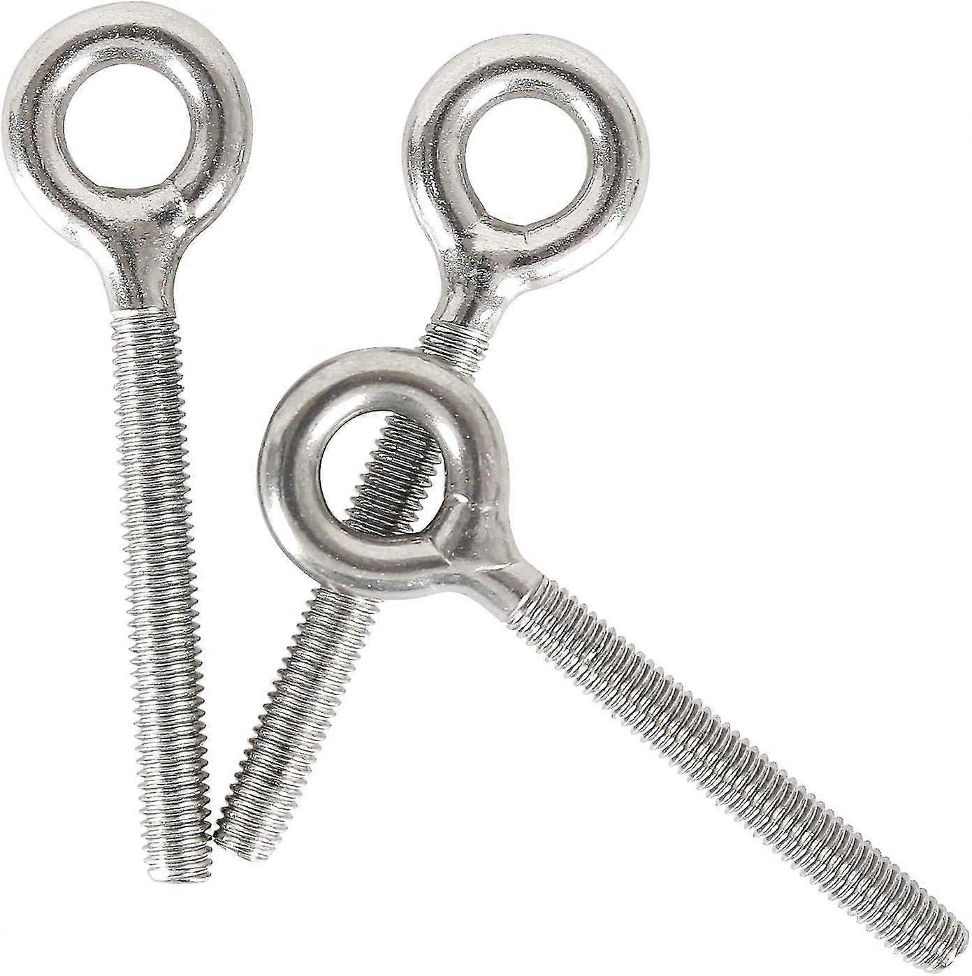 M6 304 Stainless Steel Long Ring Screw Threaded Rod Ring Bolt 10PCS