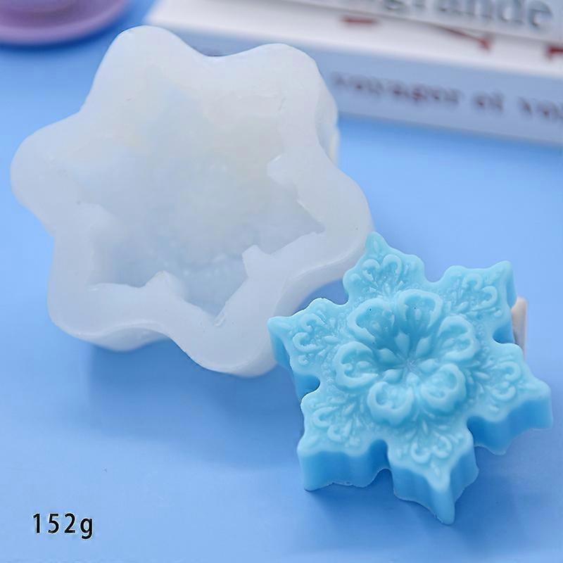 3D Snowflake Candle Silicone Mold Christmas Scented Candle Ornament Plaster Resin Plaster Mould DIY Pendant Craft Candle Molds