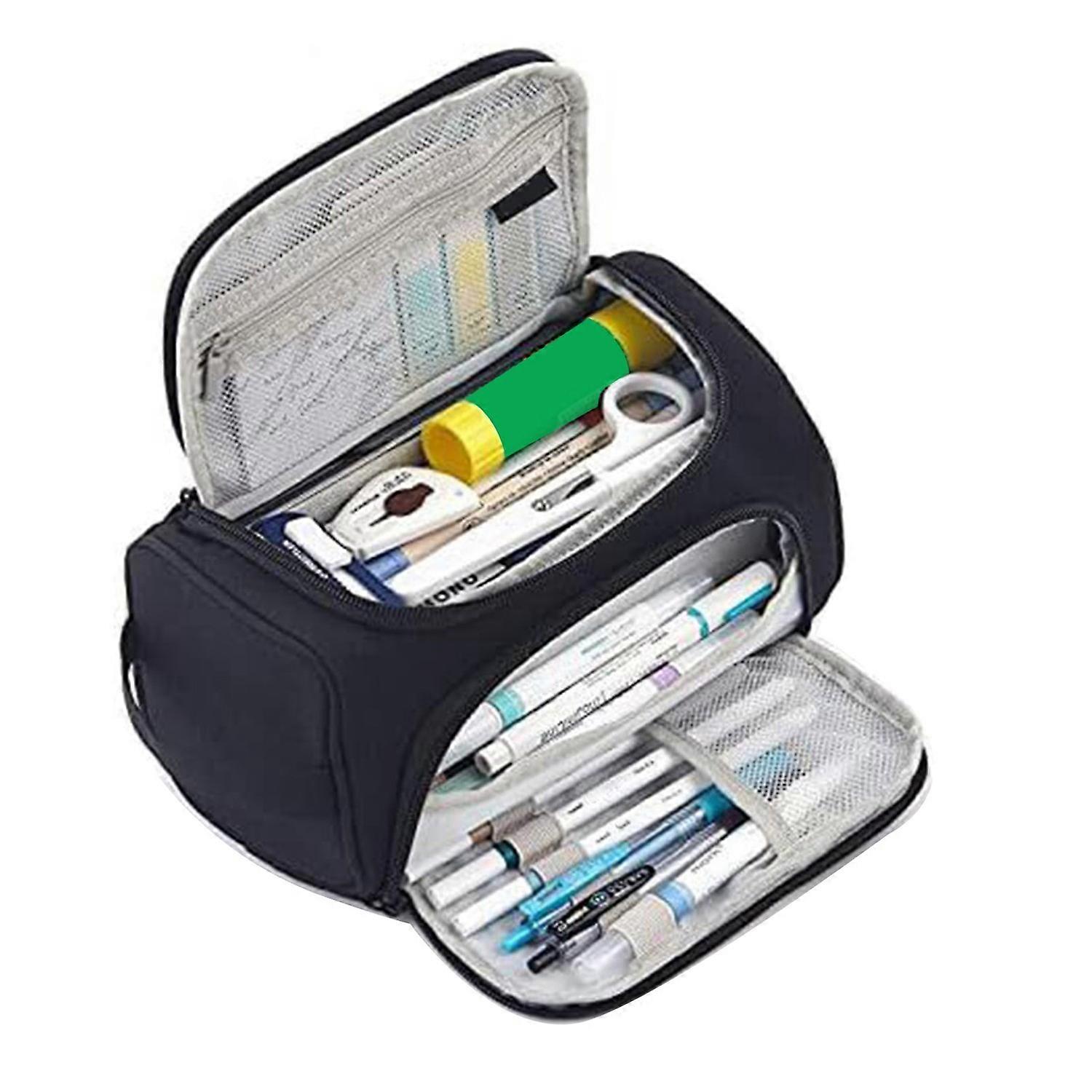 Large Pencil Case Large Capacity Zipper Closure Pencil Box Large Stationery Box with Multiple