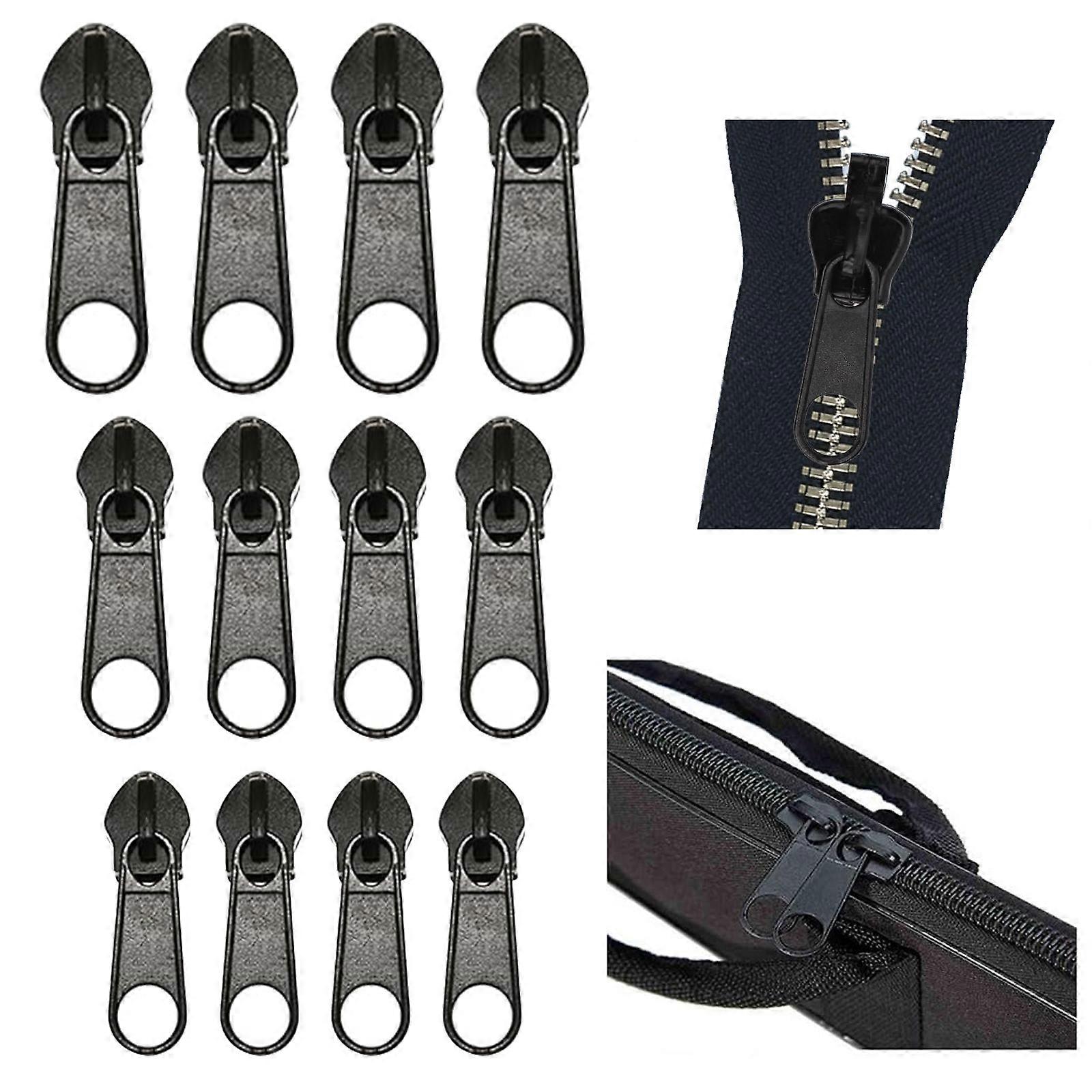 12pcs plastic zipper heads - three sizes