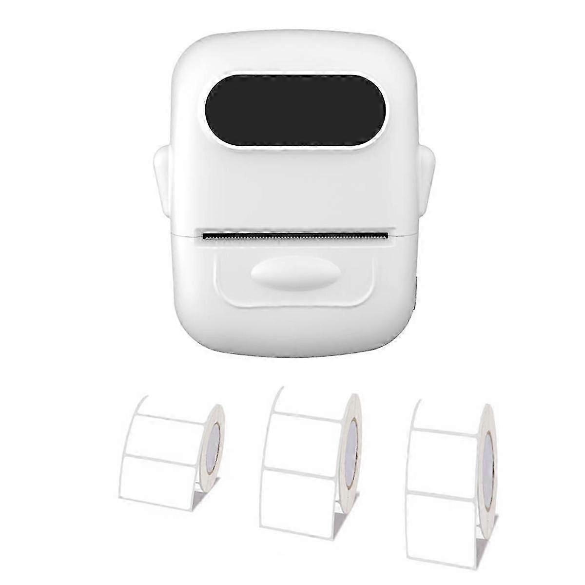 Portable Label Printer Thermal Printer Inkless Adhesive Name Sticker Labeling Machine Similar With 3roll Paper White