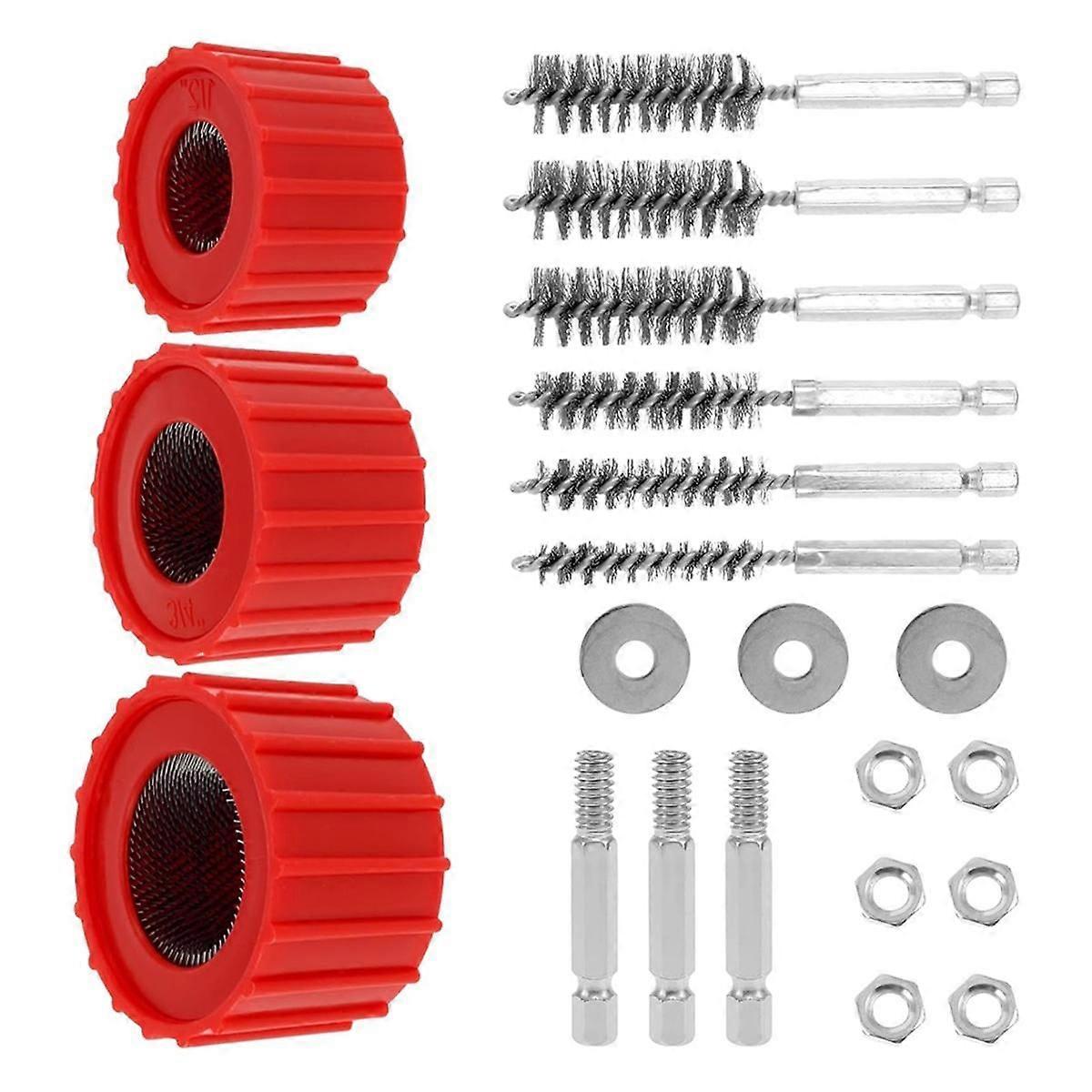 Copper Pipe Cleaner 1/2In 3/4In 1In, Copper Pipe Cleaner for Drill, Cleans Copper Pipes Tubes and F