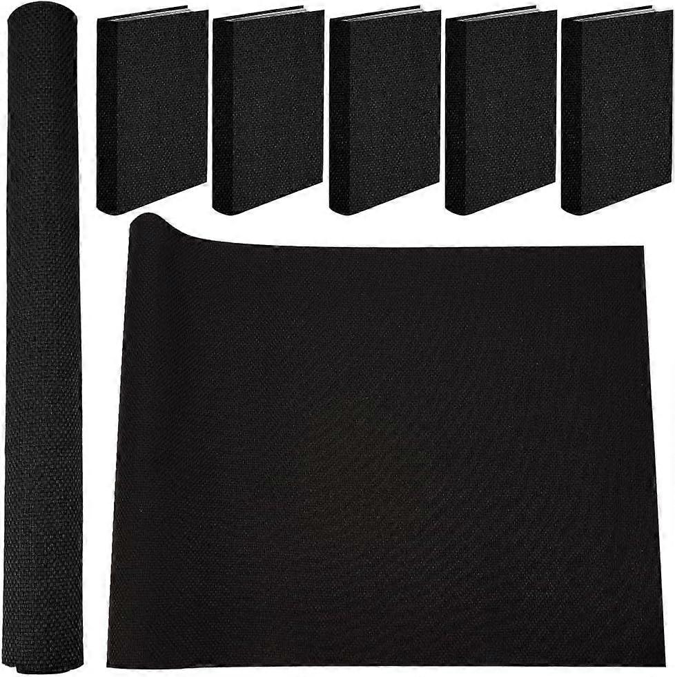 43 x 16.5 inch Book Cloth for Book Binding Braid Linen Fabric Surface Paper Backed Bookcover Notebook Wraps Black Book Covering Protector Bookbinding 