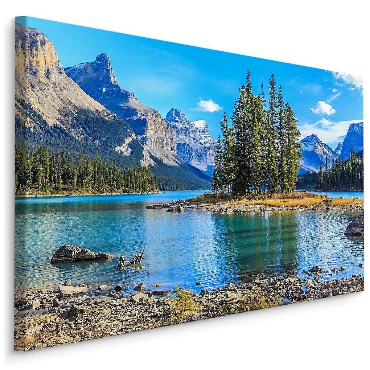 Canvastavla, Berg, Sjö, Träd, För Vardagsrum, Sovrum