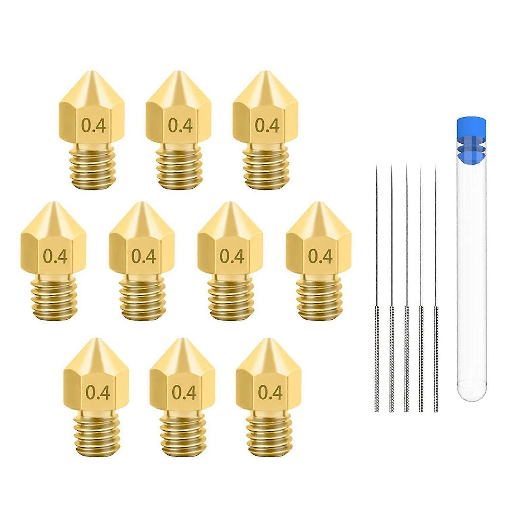 3D Printer Nozzles,0.4 mm/ 1.75 mm Mk8 Nozzles with 5 Cleaning Needles for , -10, 3, 3 Pro